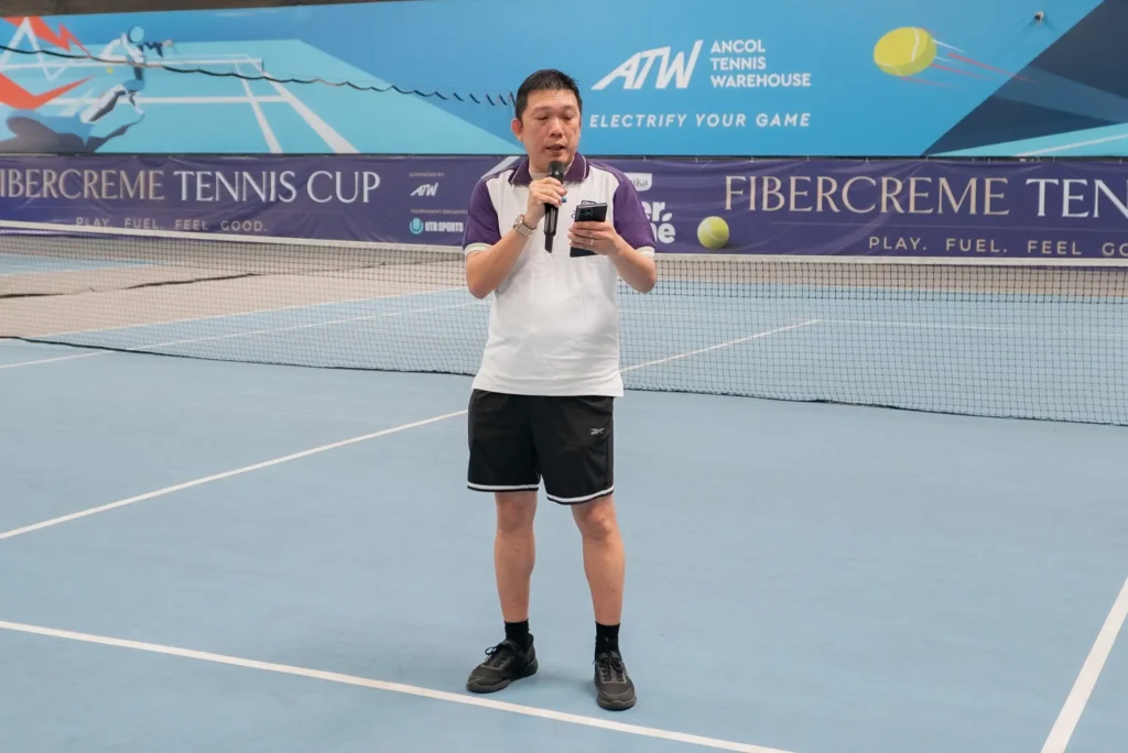 Juwono Hartanto - CCO of LNK delivered a speech at the FiberCreme Tennis Cup 2026 event